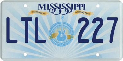 MS license plate LTL227