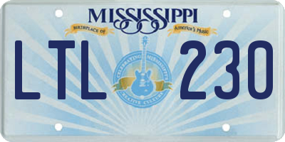 MS license plate LTL230