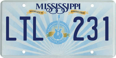 MS license plate LTL231