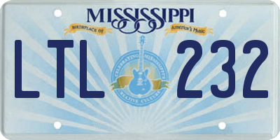 MS license plate LTL232