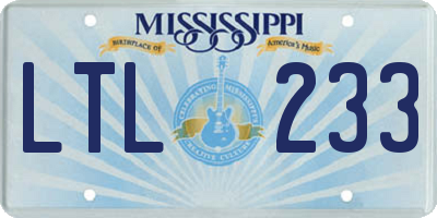 MS license plate LTL233