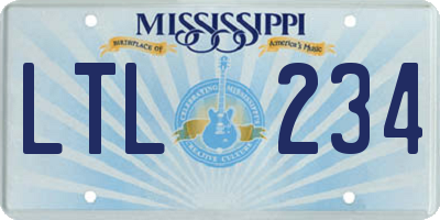 MS license plate LTL234
