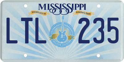 MS license plate LTL235