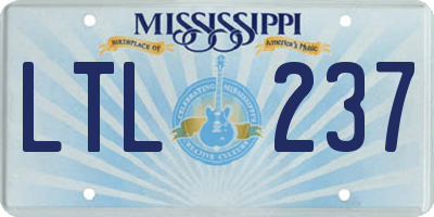 MS license plate LTL237