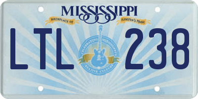 MS license plate LTL238