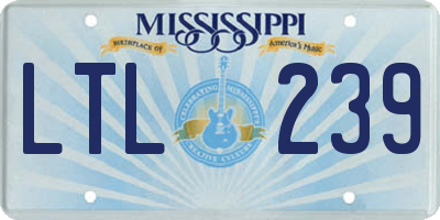 MS license plate LTL239