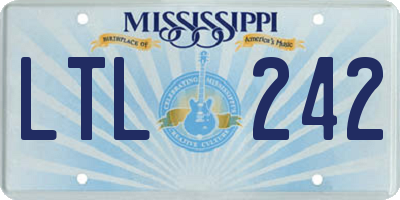 MS license plate LTL242
