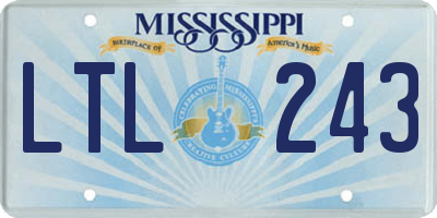 MS license plate LTL243