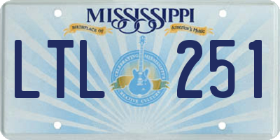MS license plate LTL251