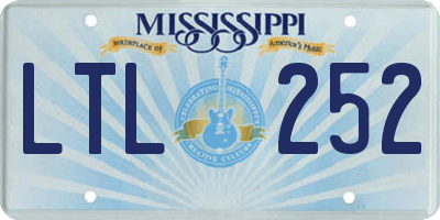 MS license plate LTL252