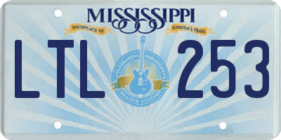 MS license plate LTL253