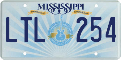 MS license plate LTL254