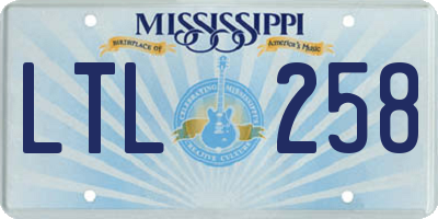 MS license plate LTL258