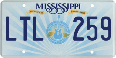 MS license plate LTL259