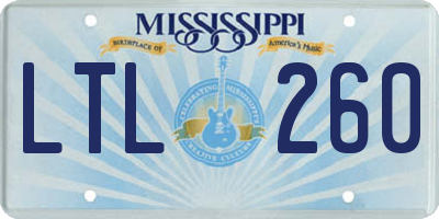 MS license plate LTL260