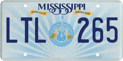 MS license plate LTL265