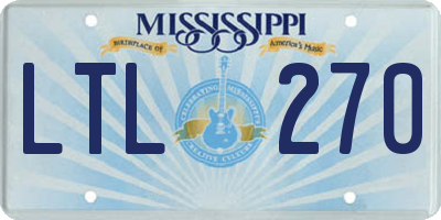 MS license plate LTL270