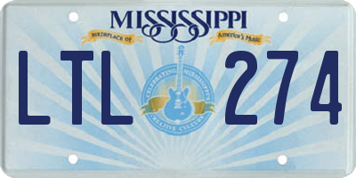 MS license plate LTL274