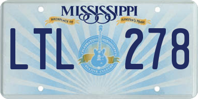 MS license plate LTL278