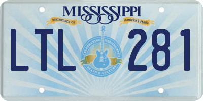 MS license plate LTL281