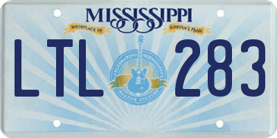MS license plate LTL283