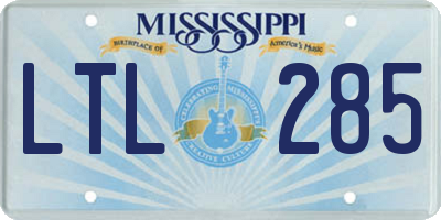 MS license plate LTL285