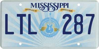 MS license plate LTL287