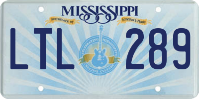 MS license plate LTL289