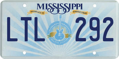 MS license plate LTL292