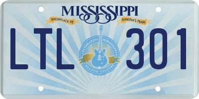 MS license plate LTL301