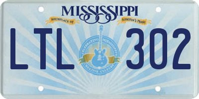 MS license plate LTL302
