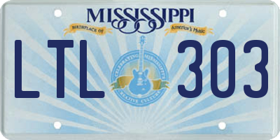MS license plate LTL303