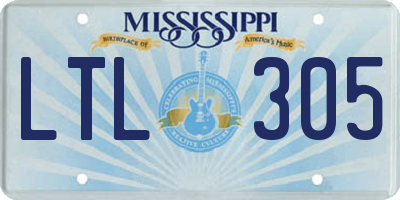 MS license plate LTL305