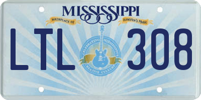 MS license plate LTL308