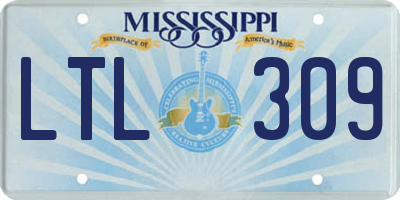 MS license plate LTL309