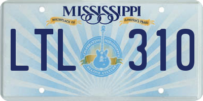 MS license plate LTL310