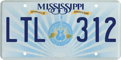 MS license plate LTL312