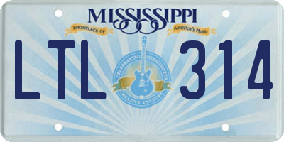 MS license plate LTL314