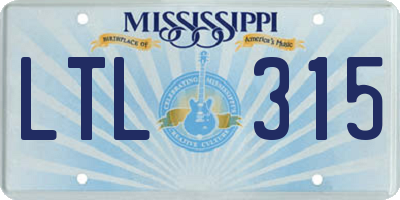 MS license plate LTL315