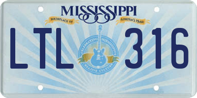 MS license plate LTL316