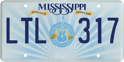 MS license plate LTL317