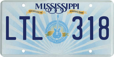MS license plate LTL318