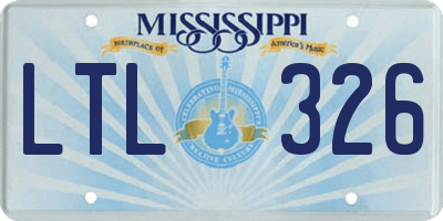 MS license plate LTL326