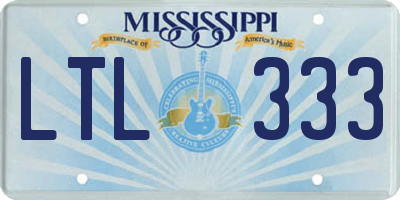 MS license plate LTL333