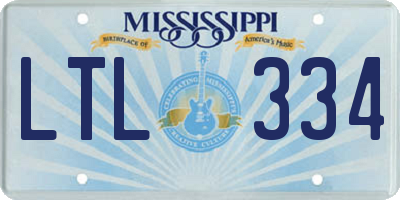MS license plate LTL334