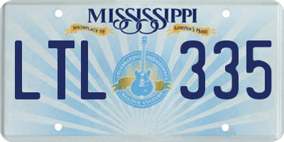 MS license plate LTL335