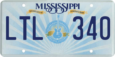 MS license plate LTL340