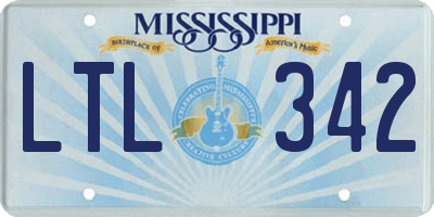 MS license plate LTL342