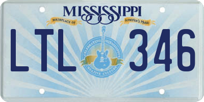 MS license plate LTL346