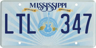 MS license plate LTL347